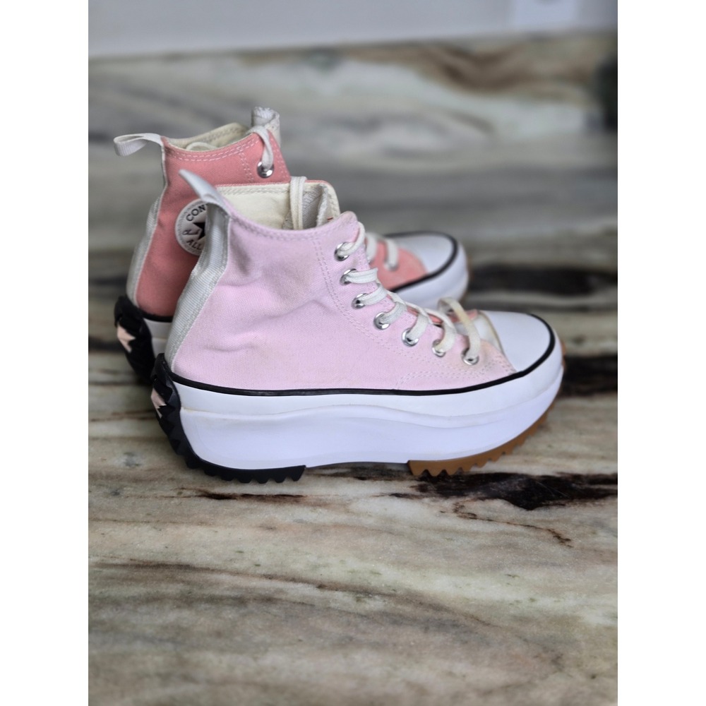 Converse Run Star Hike High Top Pink White Colorblock Platform Sneakers Lugged - Picture 3 of 13